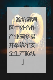 潍坊滨海区中外合作产业园多措并举筑牢安全生产防线