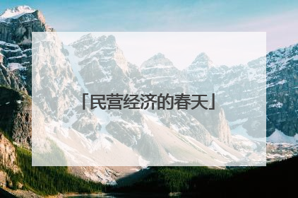 民营经济的春天