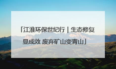 江淮环保世纪行｜生态修复显成效 废弃矿山变青山