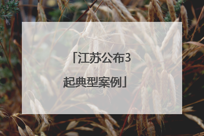 江苏公布3起典型案例