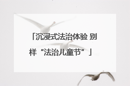 沉浸式法治体验 别样“法治儿童节”