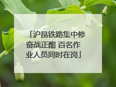 沪昆铁路集中修奋战正酣 百名作业人员同时在岗