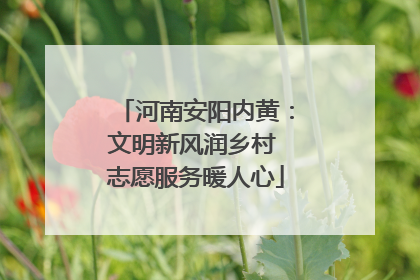 河南安阳内黄：文明新风润乡村 志愿服务暖人心