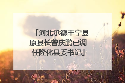 河北承德丰宁县原县长曾庆鹏已调任隆化县委书记