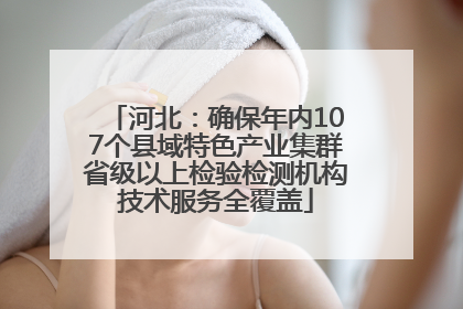 河北：确保年内107个县域特色产业集群省级以上检验检测机构技术服务全覆盖
