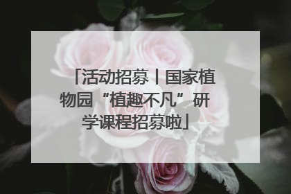 活动招募丨国家植物园“植趣不凡”研学课程招募啦