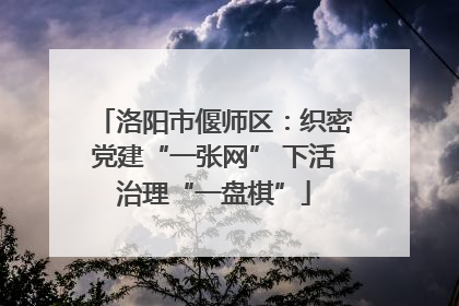 洛阳市偃师区：织密党建“一张网” 下活治理“一盘棋”