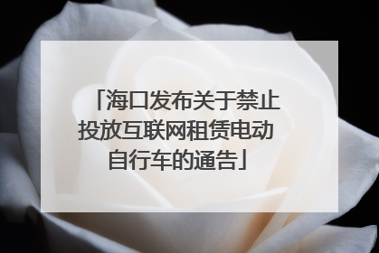 海口发布关于禁止投放互联网租赁电动自行车的通告