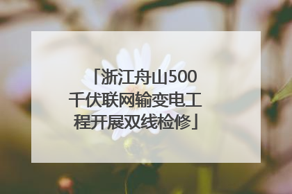浙江舟山500千伏联网输变电工程开展双线检修