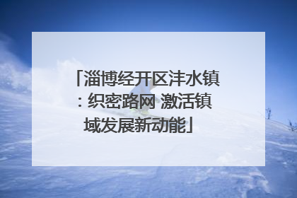 淄博经开区沣水镇：织密路网 激活镇域发展新动能