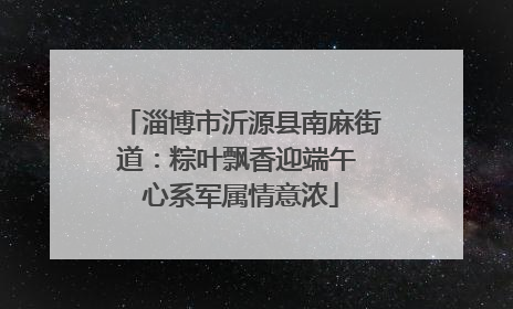 淄博市沂源县南麻街道：粽叶飘香迎端午 心系军属情意浓