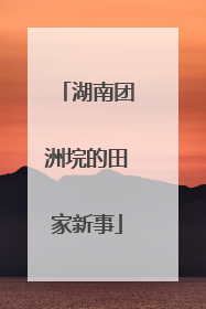 湖南团洲垸的田家新事