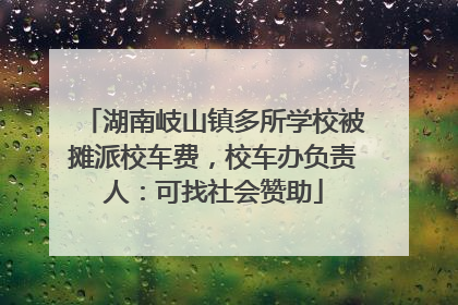 湖南岐山镇多所学校被摊派校车费，校车办负责人：可找社会赞助