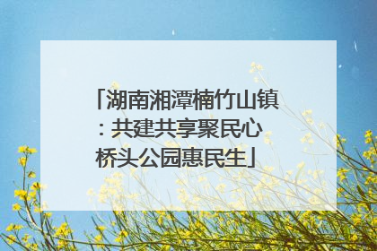 湖南湘潭楠竹山镇：共建共享聚民心 桥头公园惠民生