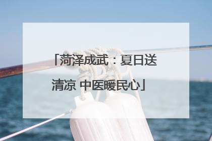 菏泽成武：夏日送清凉 中医暖民心