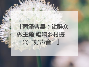 菏泽曹县：让群众做主角 唱响乡村振兴“好声音”