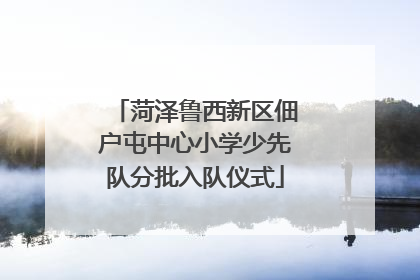 菏泽鲁西新区佃户屯中心小学少先队分批入队仪式