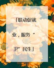 联动促就业，服务“卫”民生
