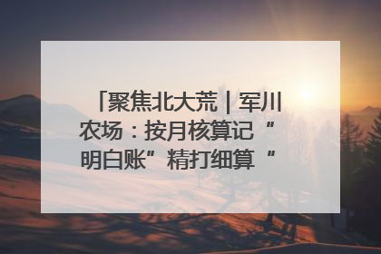 聚焦北大荒｜军川农场：按月核算记“明白账”精打细算“过紧日子”