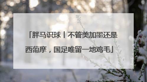 胖马识球丨不管美加墨还是西葡摩，国足唯留一地鸡毛