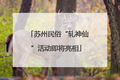 苏州民俗“轧神仙”活动即将亮相