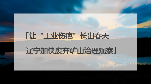 让“工业伤疤”长出春天——辽宁加快废弃矿山治理观察