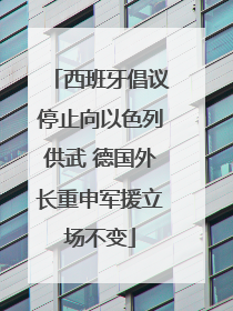 西班牙倡议停止向以色列供武 德国外长重申军援立场不变