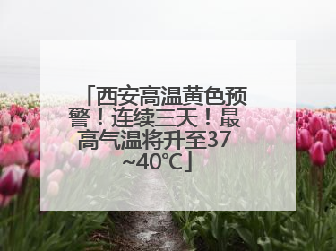 西安高温黄色预警！连续三天！最高气温将升至37~40℃