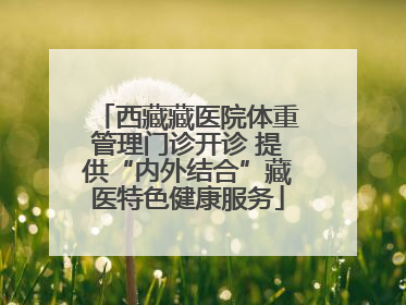 西藏藏医院体重管理门诊开诊 提供“内外结合”藏医特色健康服务