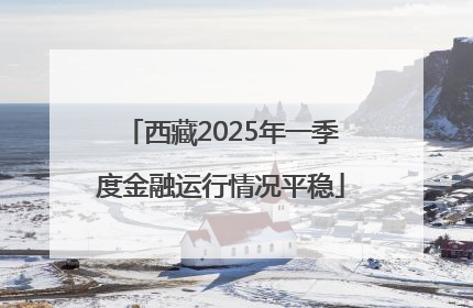 西藏2025年一季度金融运行情况平稳