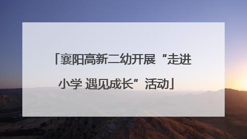 襄阳高新二幼开展“走进小学 遇见成长”活动