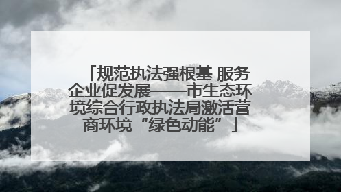 规范执法强根基 服务企业促发展——市生态环境综合行政执法局激活营商环境“绿色动能”