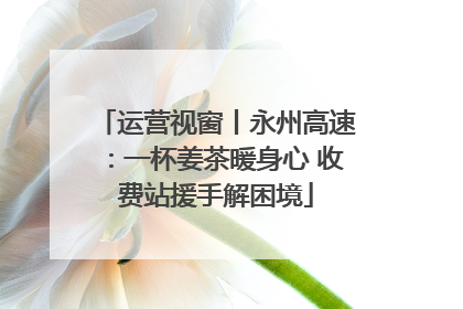 运营视窗丨永州高速：一杯姜茶暖身心 收费站援手解困境