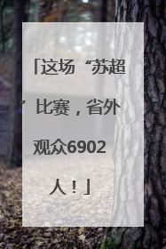 这场“苏超”比赛，省外观众6902人！