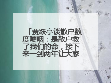 贾跃亭谈散户数度哽咽：是散户救了我们的命，接下来一到两年让大家挽回损失