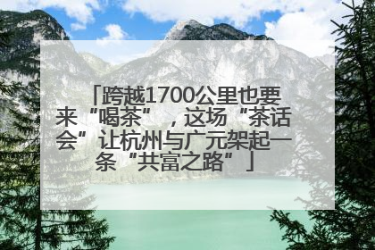 跨越1700公里也要来“喝茶”，这场“茶话会”让杭州与广元架起一条“共富之路”