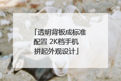 透明背板成标准配置 2K档手机拼起外观设计