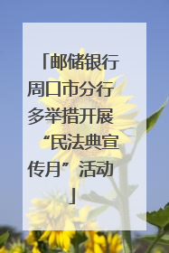 邮储银行周口市分行多举措开展“民法典宣传月”活动