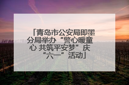 青岛市公安局即墨分局举办“警心暖童心 共筑平安梦”庆“六一”活动