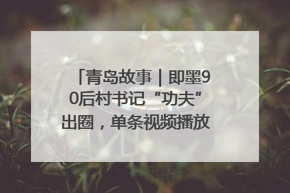 青岛故事｜即墨90后村书记“功夫”出圈，单条视频播放量过600万