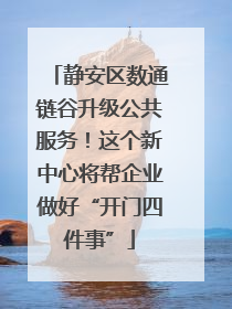 静安区数通链谷升级公共服务！这个新中心将帮企业做好“开门四件事”