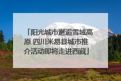 阳光城市邂逅雪域高原 四川米易县城市推介活动即将走进西藏