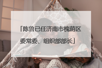陈鲁已任济南市槐荫区委常委、组织部部长