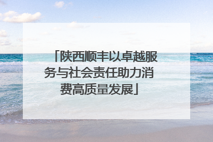 陕西顺丰以卓越服务与社会责任助力消费高质量发展