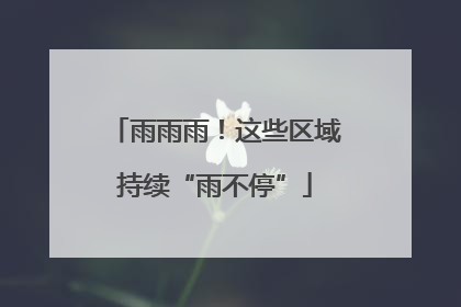 雨雨雨！这些区域持续“雨不停”