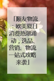 顺友物流：欧美夏日消费热潮涌动，选品、营销、物流一站式攻略来袭