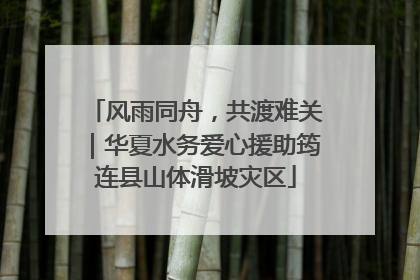 风雨同舟，共渡难关｜华夏水务爱心援助筠连县山体滑坡灾区