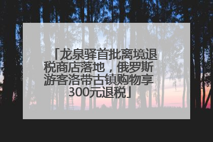 龙泉驿首批离境退税商店落地，俄罗斯游客洛带古镇购物享300元退税