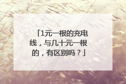 1元一根的充电线，与几十元一根的，有区别吗？