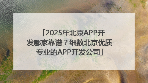 2025年北京APP开发哪家靠谱？细数北京优质专业的APP开发公司